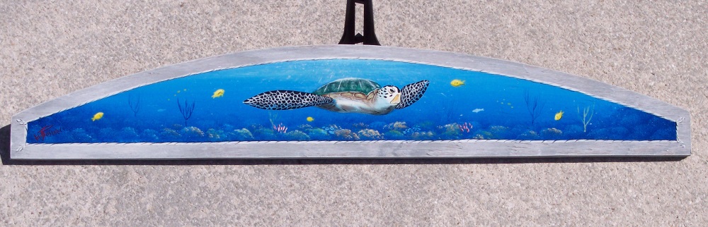 Sea Turtle over Coral Reef original painting by Gary Boswell