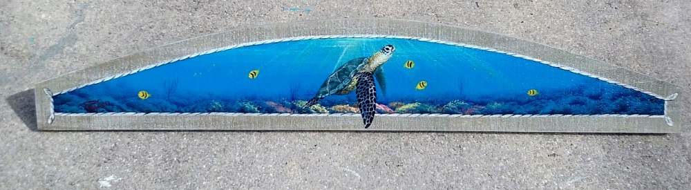 Sea Turtle over Coral Reef, original painting by Gary Boswell