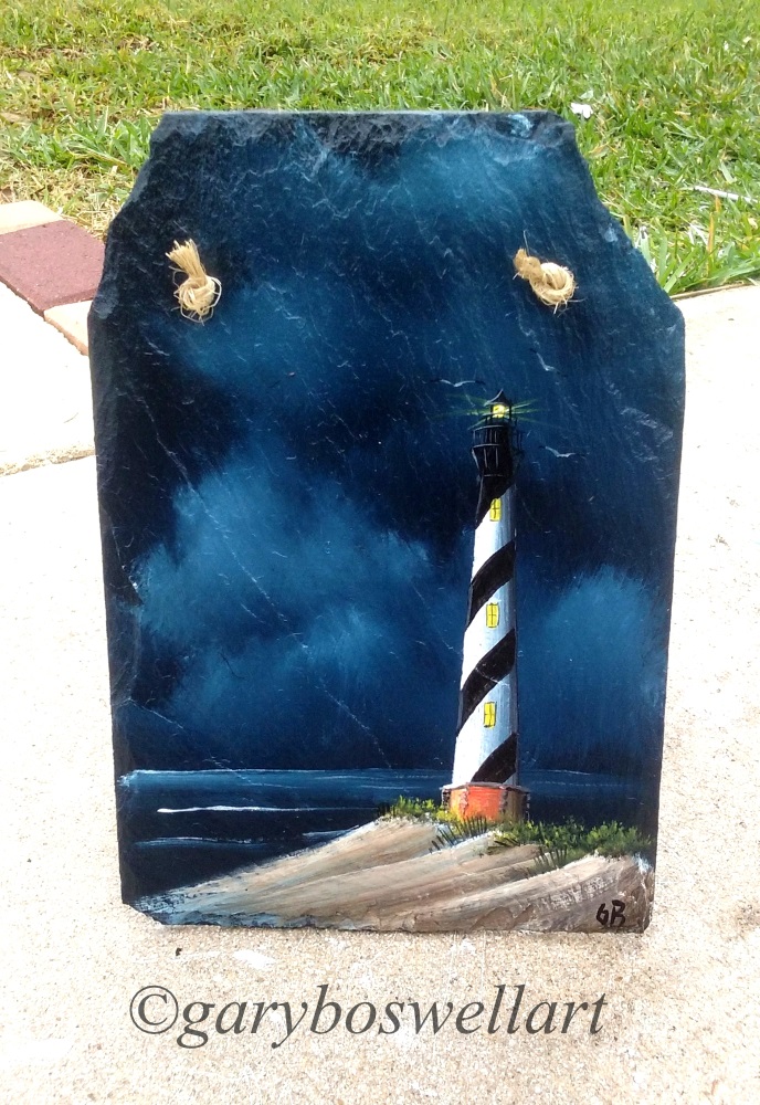 Cape Hatteras Lighthouse slate painting