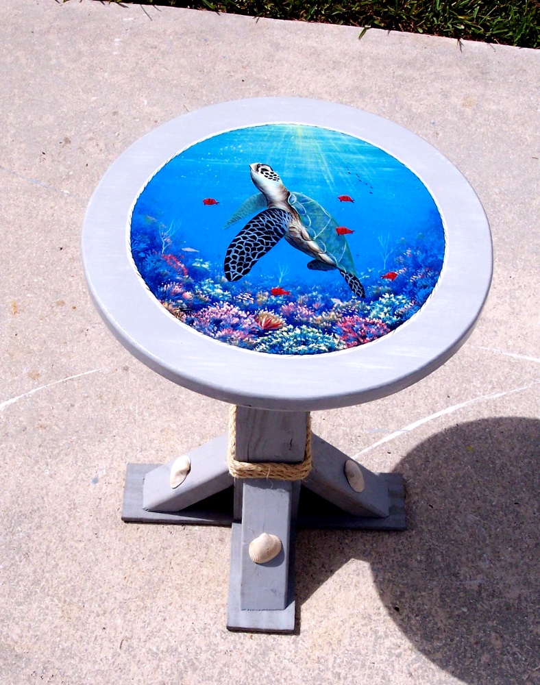Coastal handcrafted Nautical tables by Florida Artist Gary Boswell