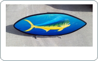 dolphin fish handcrafted painted wooden surfboard
