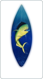 dolphin fish painted surfboard