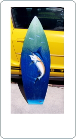 marlin hand painted surfboard