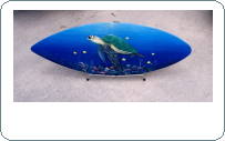 tortoise fish hand painted surfboard