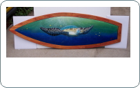 sea turtle hand painted surfboard