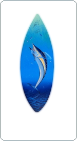wahoo fish hand painted surfboard